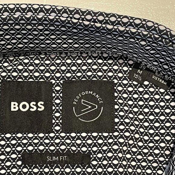 Hugo Boss Performance Dress Shirt Blue 39/15.5 - Picture 2 of 9